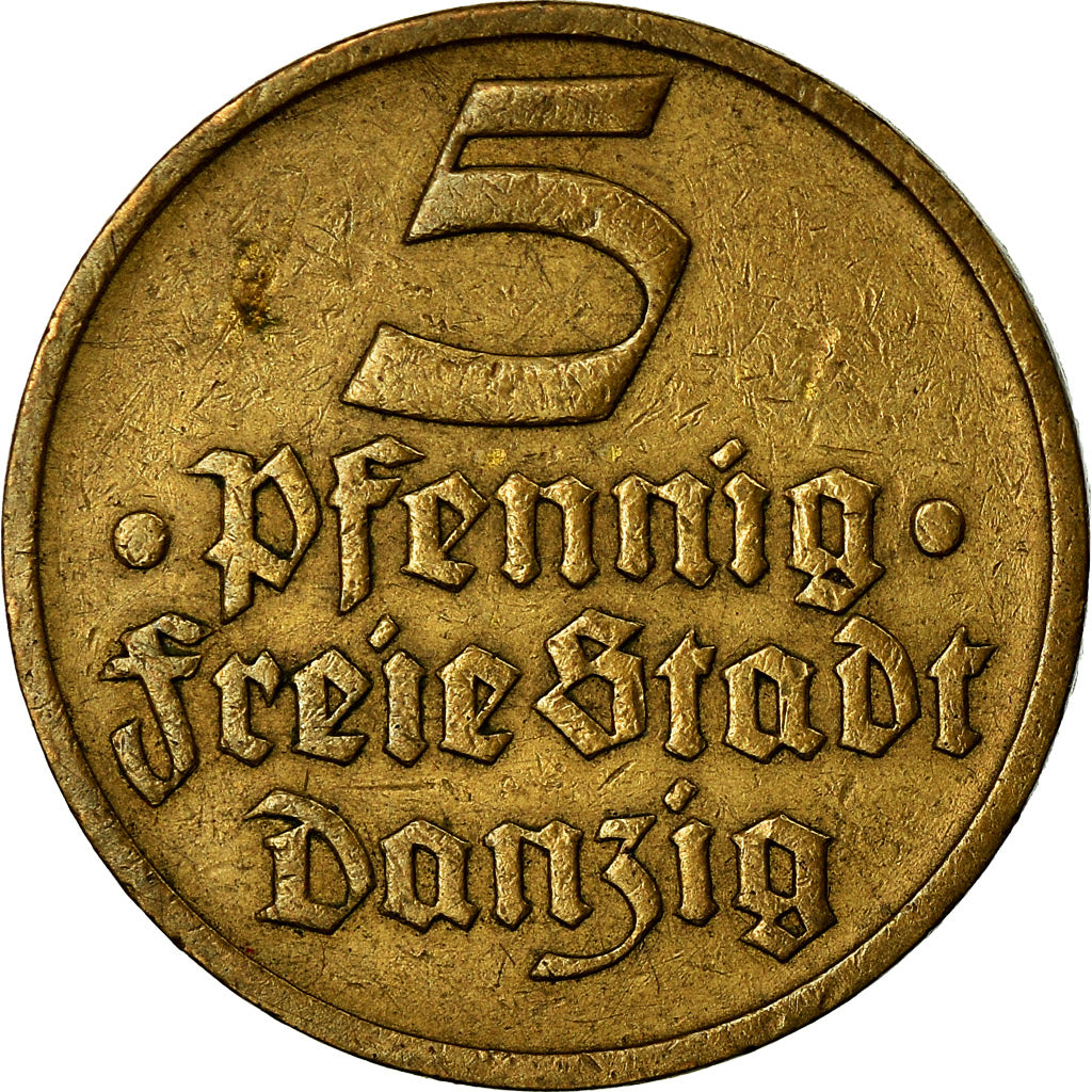 Coin, DANZIG, 5 Pfennig, 1932, EF(40-45), Aluminum-Bronze, KM:151