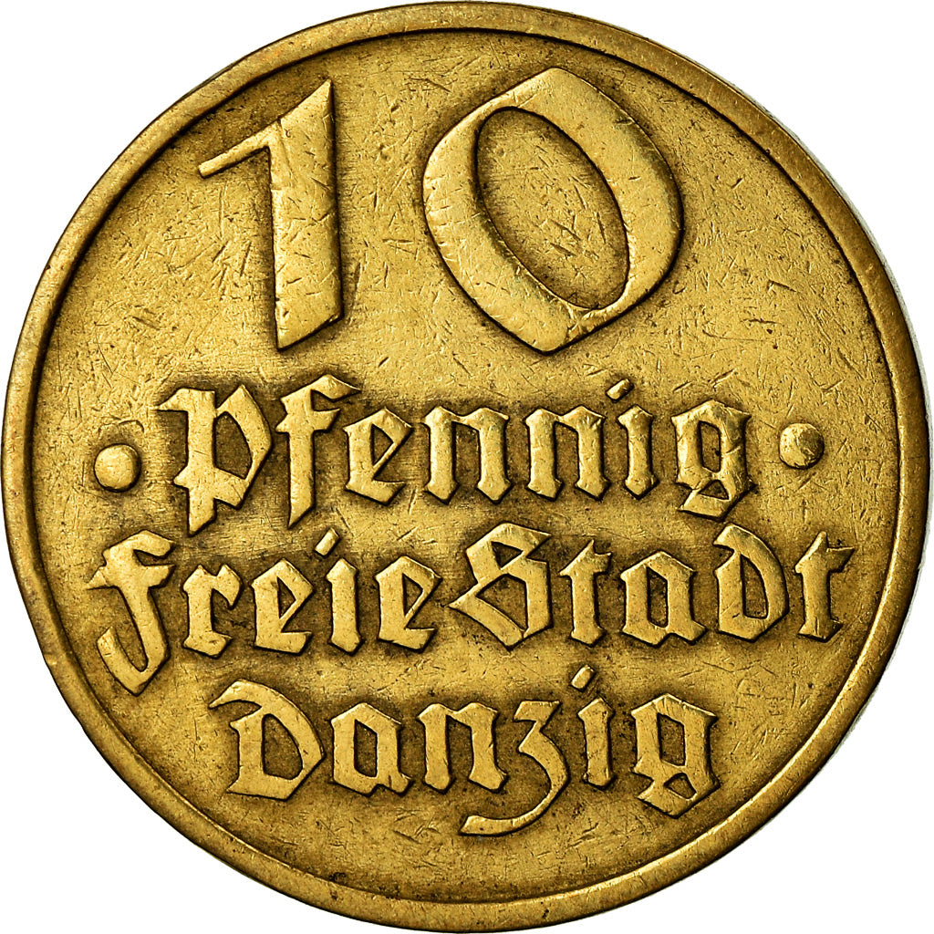 Coin, DANZIG, 10 Pfennig, 1932, EF(40-45), Aluminum-Bronze, KM:152