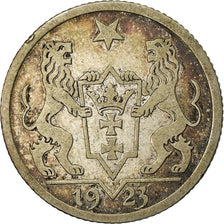 Coin, DANZIG, Gulden, 1923, Warsaw, EF(40-45), Silver, KM:145