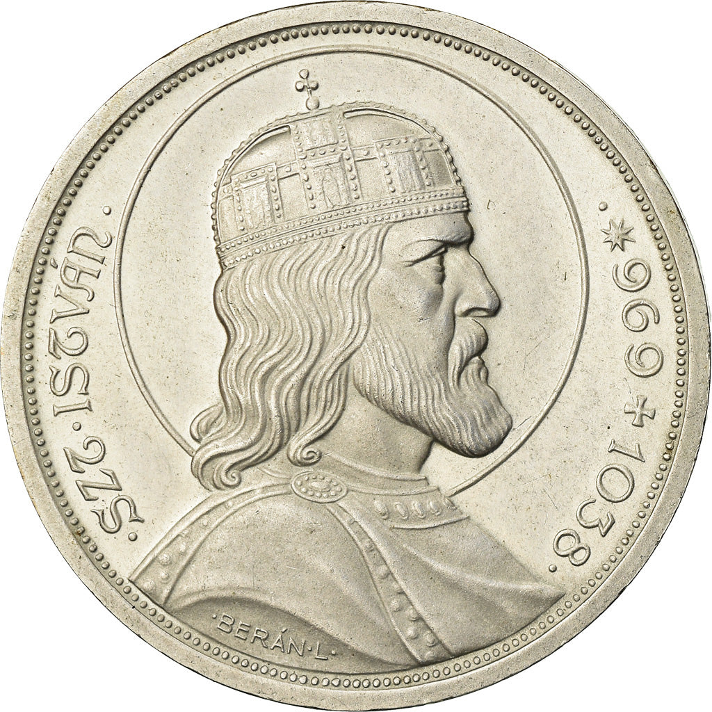 Coin, Hungary, 5 Pengö, 1938, AU(55-58), Silver, KM:516