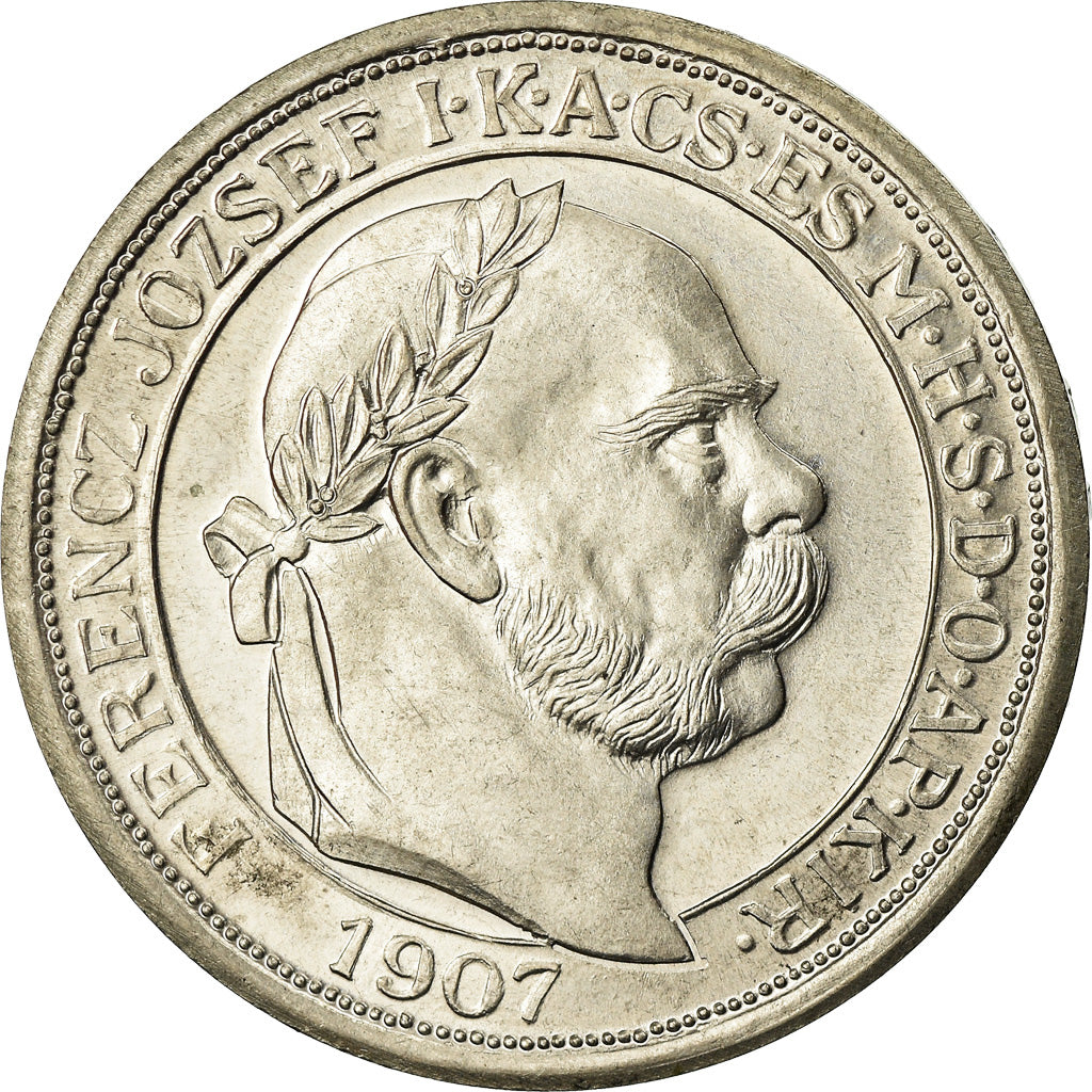 Coin, Hungary, Franz Joseph I, 5 Korona, 1907, Kremnitz, Restrike, MS(60-62)