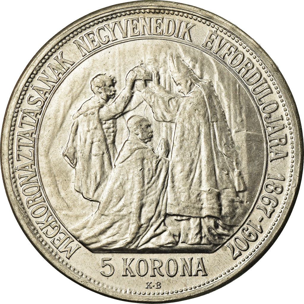 Coin, Hungary, Franz Joseph I, 5 Korona, 1907, Kremnitz, Restrike, MS(60-62)