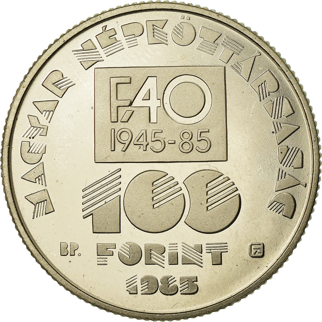 Munten, Hongarije, 100 Forint, Szaz, 1985, FDC, Copper-Nickel-Zinc, KM:654