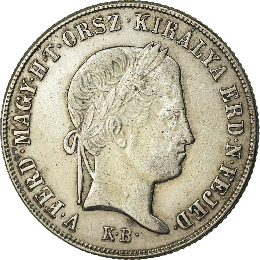 Coin, Hungary, Ferdinand V, 20 Krajczar, 1848, AU(50-53), Silver, KM:422
