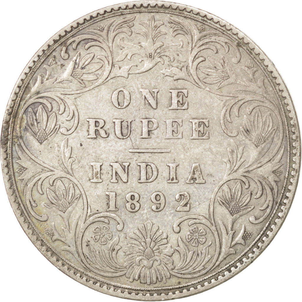INDIA-BRITISH, Rupee, 1892, KM #492, EF(40-45), Silver, 30.79, 11.57