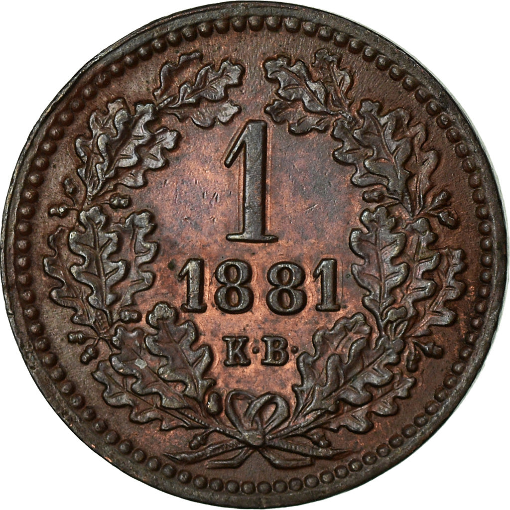 Coin, Hungary, Franz Joseph I, Krajczar, 1881, Kremnitz, MS(60-62), Copper