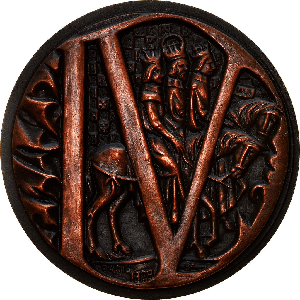 France, Medal, Charles IV, Paris, History, 1978, Sindelar, MS(63), Copper