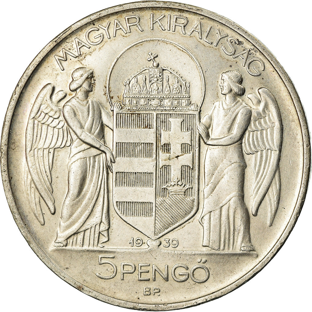 Coin, Hungary, 5 Pengö, 1939, Budapest, AU(55-58), Silver, KM:517