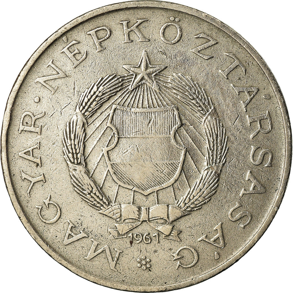 Coin, Hungary, 2 Forint, 1961, Budapest, VF(30-35), Copper-nickel, KM:556