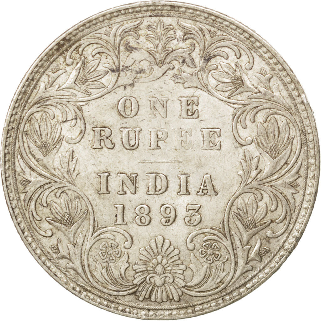 Coin, INDIA-BRITISH, Victoria, Rupee, 1893, EF(40-45), Silver, KM:492