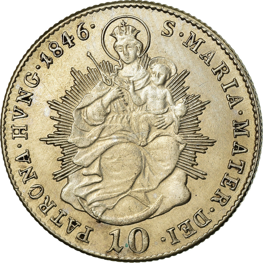 Coin, Hungary, Ferdinand V, 10 Krajczar, 1846, EF(40-45), Silver, KM:421