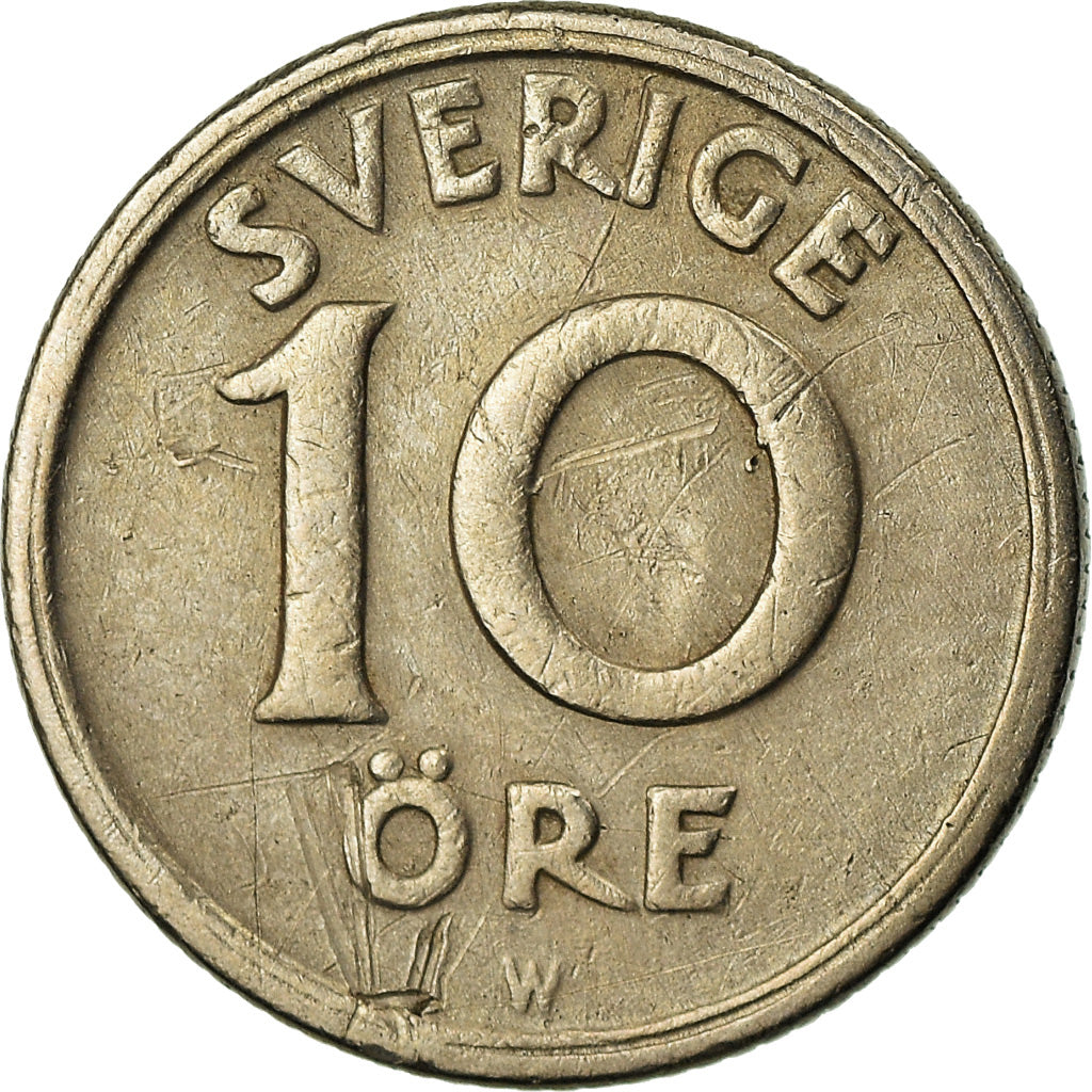 Coin, Sweden, Gustaf V, 10 Öre, 1920, EF(40-45), Nickel-Bronze, KM:795