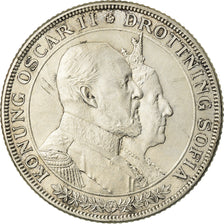 Coin, Sweden, Oscar II, 2 Kronor, 1907, EF(40-45), Silver, KM:776