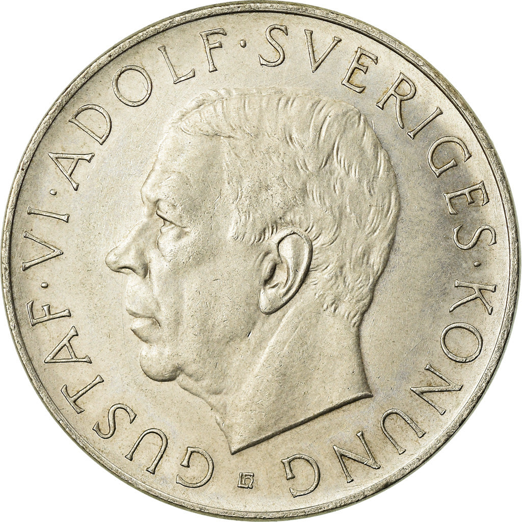 Coin, Sweden, Gustaf VI, 5 Kronor, 1952, MS(60-62), Silver, KM:828