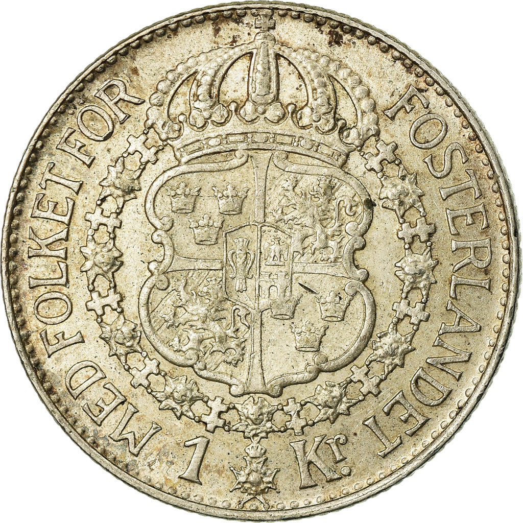 Coin, Sweden, Gustaf V, Krona, 1938, AU(55-58), Silver, KM:786.2