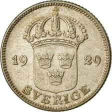 Coin, Sweden, Gustaf V, 50 Öre, 1929, VF(30-35), Silver, KM:788