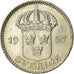 Coin, Sweden, Gustaf V, 25 Öre, 1927, Stockholm, MS(60-62), Silver, KM:785