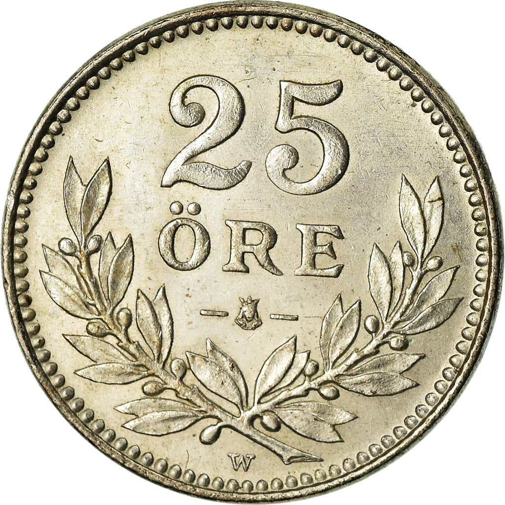 Coin, Sweden, Gustaf V, 25 Öre, 1927, Stockholm, MS(60-62), Silver, KM:785