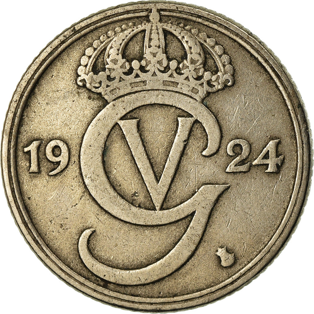 Monnaie, Suède, Gustaf V, 50 Öre, 1924, TTB, Nickel-Bronze, KM:796
