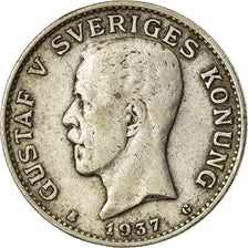 Coin, Sweden, Gustaf V, Krona, 1937, VF(30-35), Silver, KM:786.2