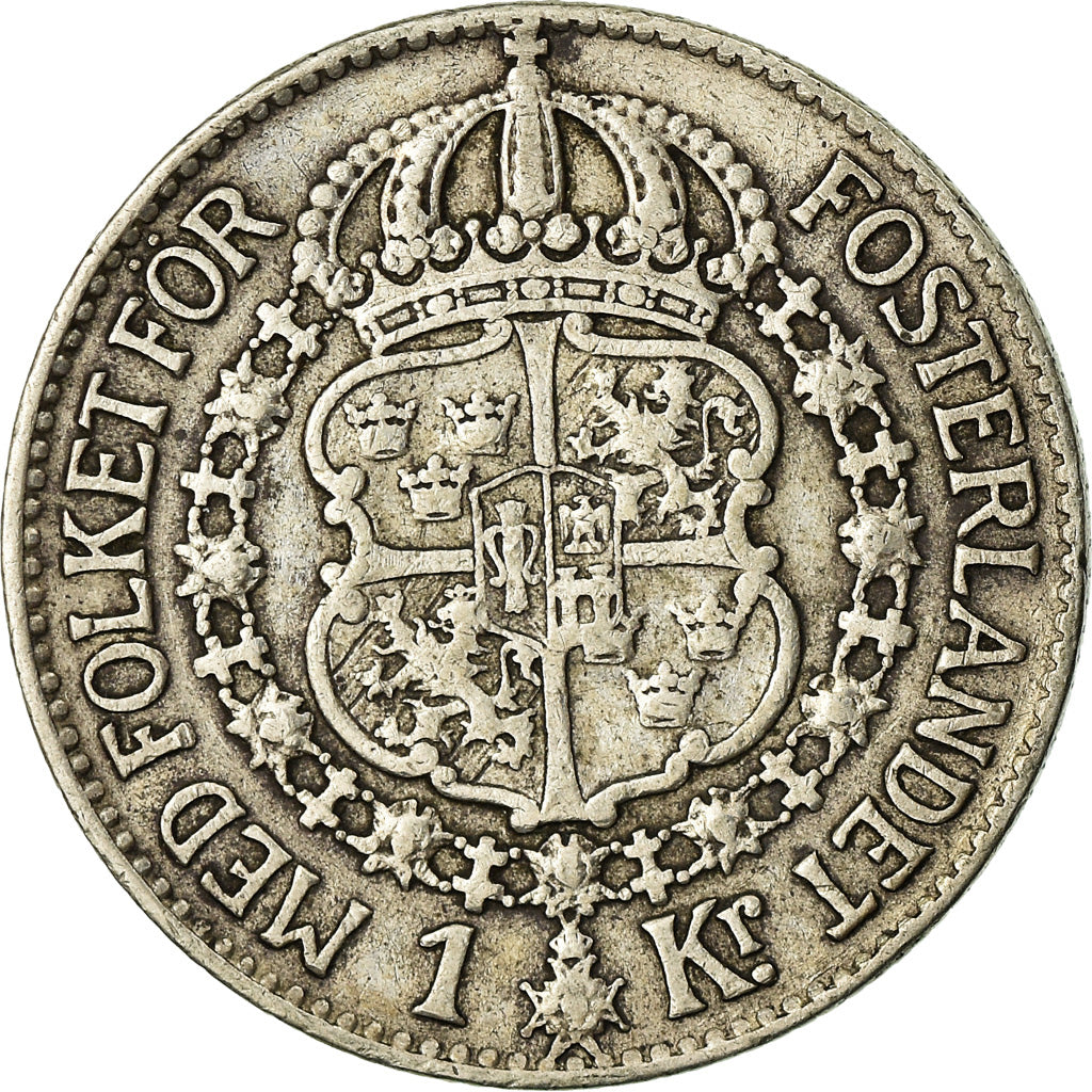 Coin, Sweden, Gustaf V, Krona, 1937, VF(30-35), Silver, KM:786.2