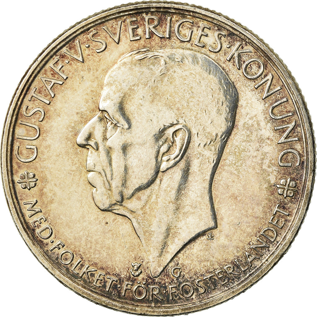 Moneta, Svezia, Gustaf V, 5 Kronor, 1935, SPL-, Argento, KM:806