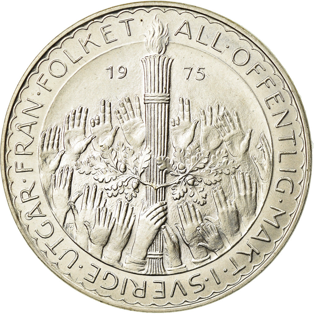 Monnaie, Suède, Carl XVI Gustaf, 50 Kronor, 1975, SUP+, Argent, KM:848