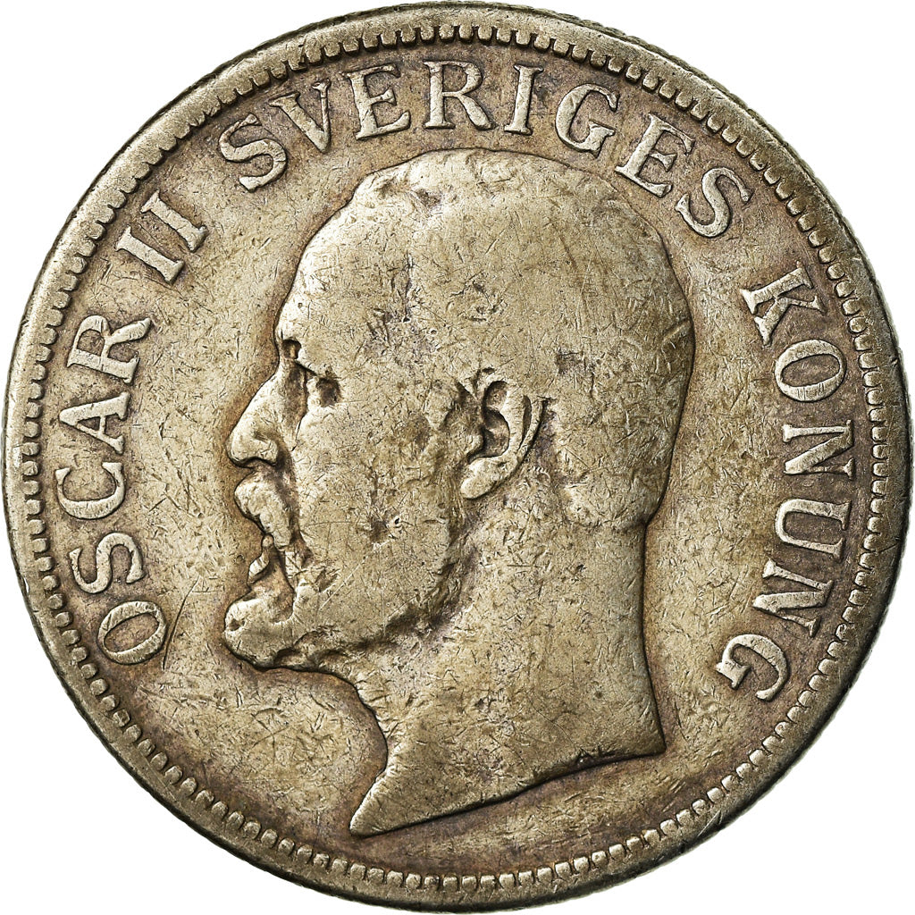 Coin, Sweden, Oscar II, 2 Kronor, 1906, VF(30-35), Silver, KM:773