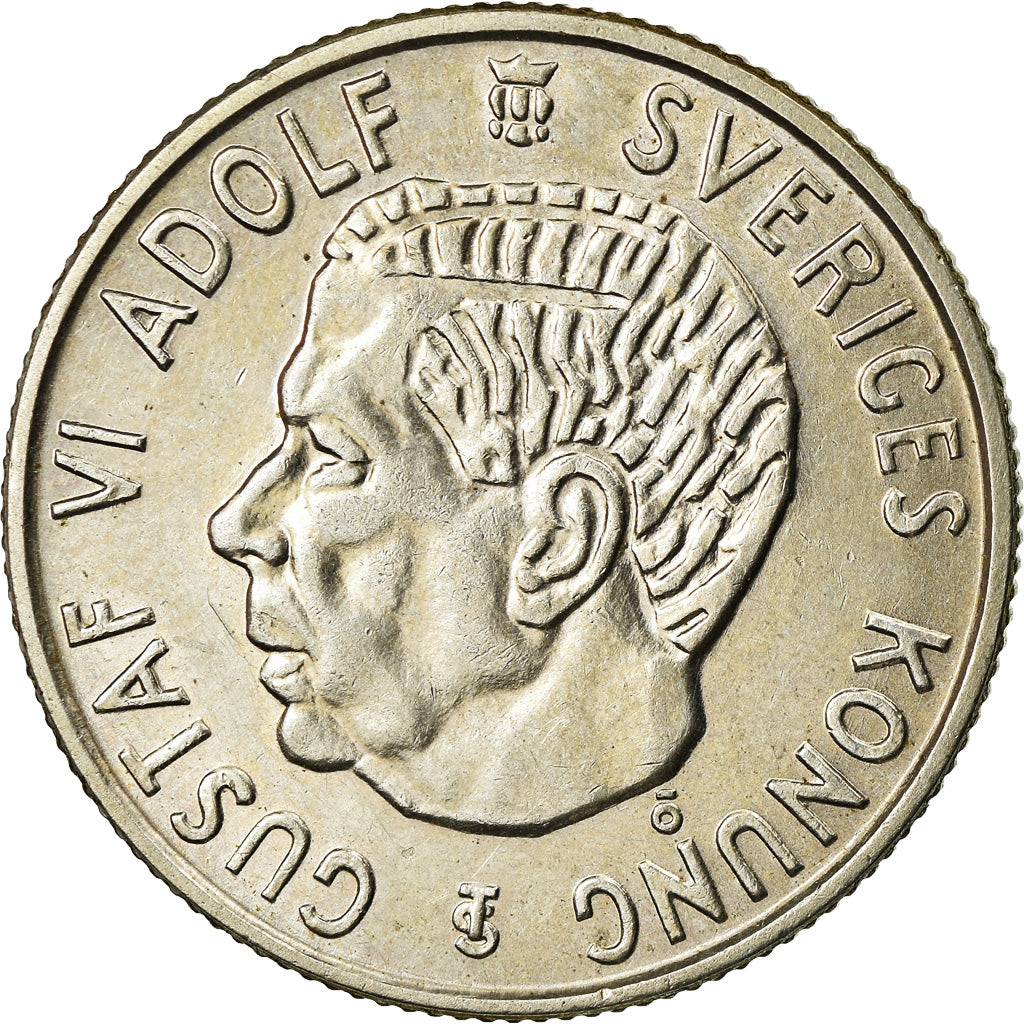 Coin, Sweden, Gustaf VI, 2 Kronor, 1956, MS(60-62), Silver, KM:827