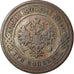 Moeda, Rússia, Nicholas II, 3 Kopeks, 1910, Saint-Petersburg, EF(40-45), Cobre