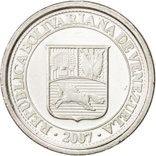VENEZUELA, 10 Centimos, 2007, Maracay, KM #89, MS(63), Nickel Plated Steel, 18,.