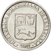 VENEZUELA, 25 Centimos, 2007, Maracay, KM #91, MS(63), Nickel Plated Steel, 20,.