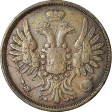 Moneda, Rusia, Alexander II, 2 Kopeks, 1855, Saint-Petersburg, BC+, Cobre