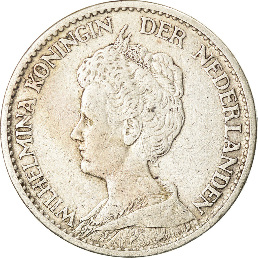 Coin, Netherlands, Wilhelmina I, Gulden, 1914, EF(40-45), Silver, KM:148