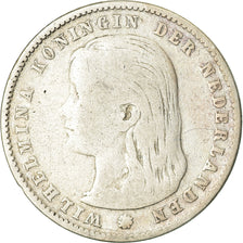 Moneta, Holandia, Wilhelmina I, 25 Cents, 1897, VF(20-25), Srebro, KM:115