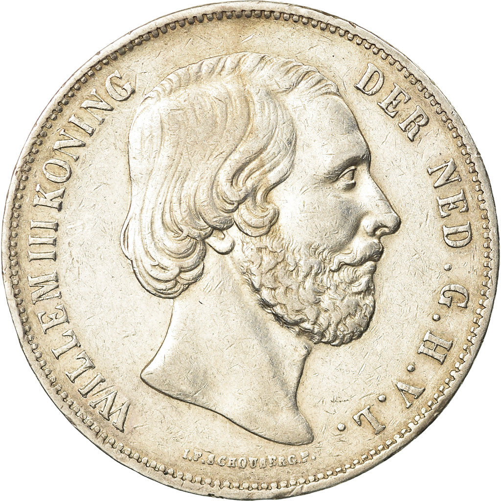 Moneta, Paesi Bassi, William III, 2-1/2 Gulden, 1858, BB+, Argento, KM:82