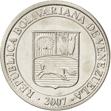 VENEZUELA, 12-1/2 Centimos, 2007, Maracay, KM #90, MS(63), Nickel Plated Steel,.