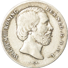 Moneta, Holandia, William III, 1/2 Gulden, 1858, VF(20-25), Srebro, KM:92