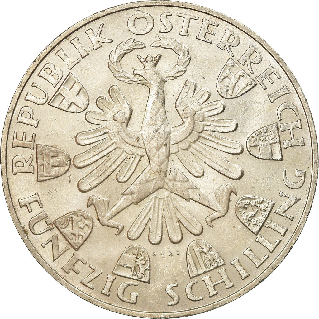 Coin, Austria, 50 Schilling, 1959, EF(40-45), Silver, KM:2888