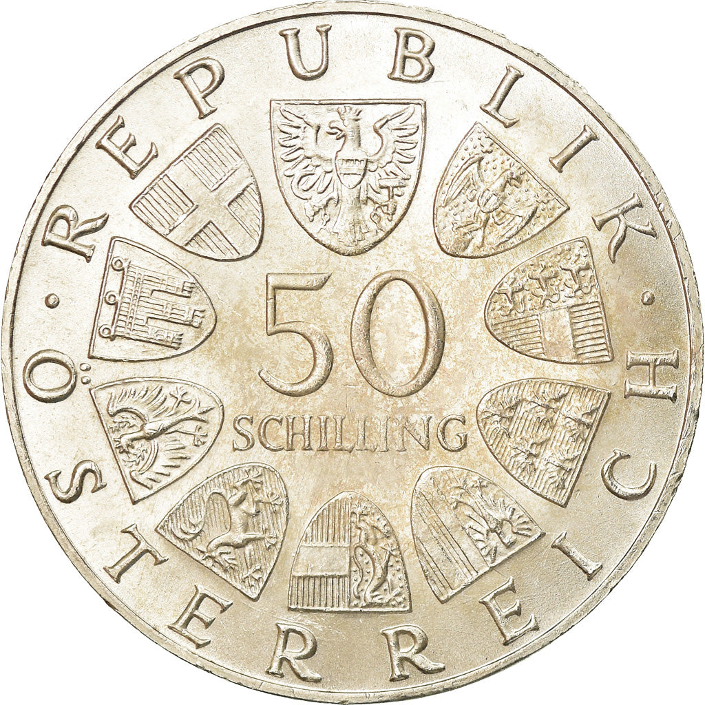 Coin, Austria, 50 Schilling, 1968, AU(55-58), Silver, KM:2904.1