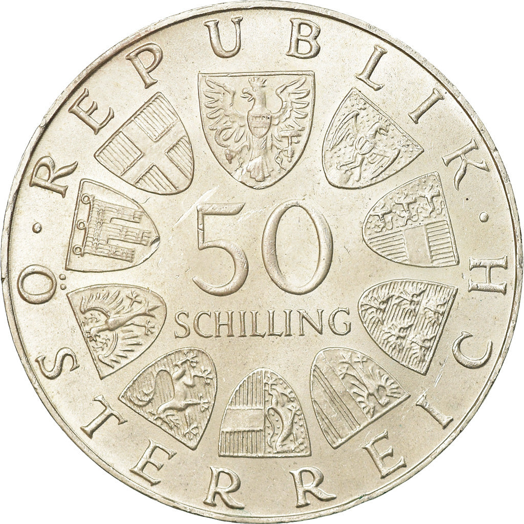 Coin, Austria, 50 Schilling, 1972, AU(55-58), Silver, KM:2913