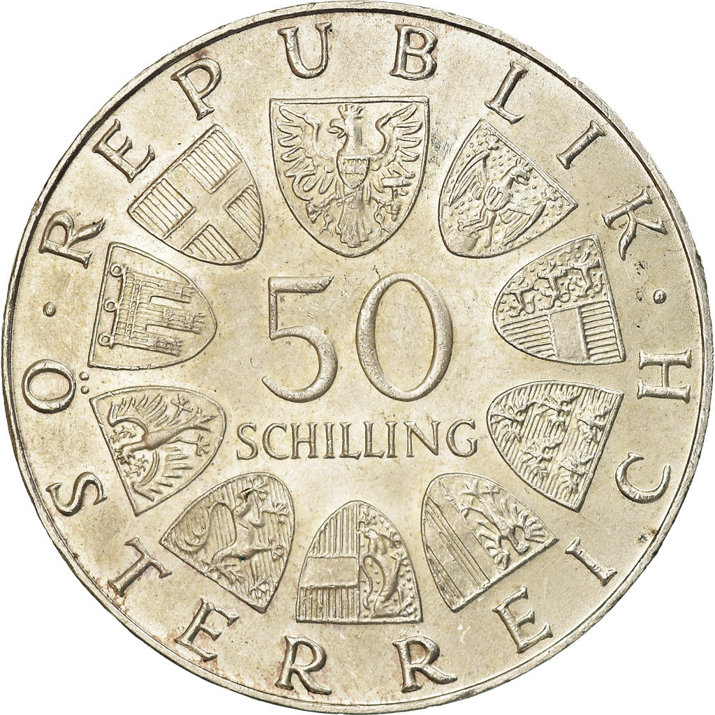 Coin, Austria, 50 Schilling, 1972, AU(55-58), Silver, KM:2914