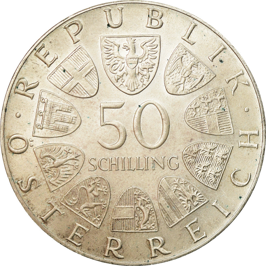 Moneta, Austria, 50 Schilling, 1974, MS(60-62), Srebro, KM:2919