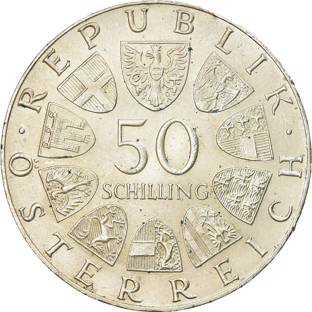 Coin, Austria, 50 Schilling, 1974, AU(55-58), Silver, KM:2920