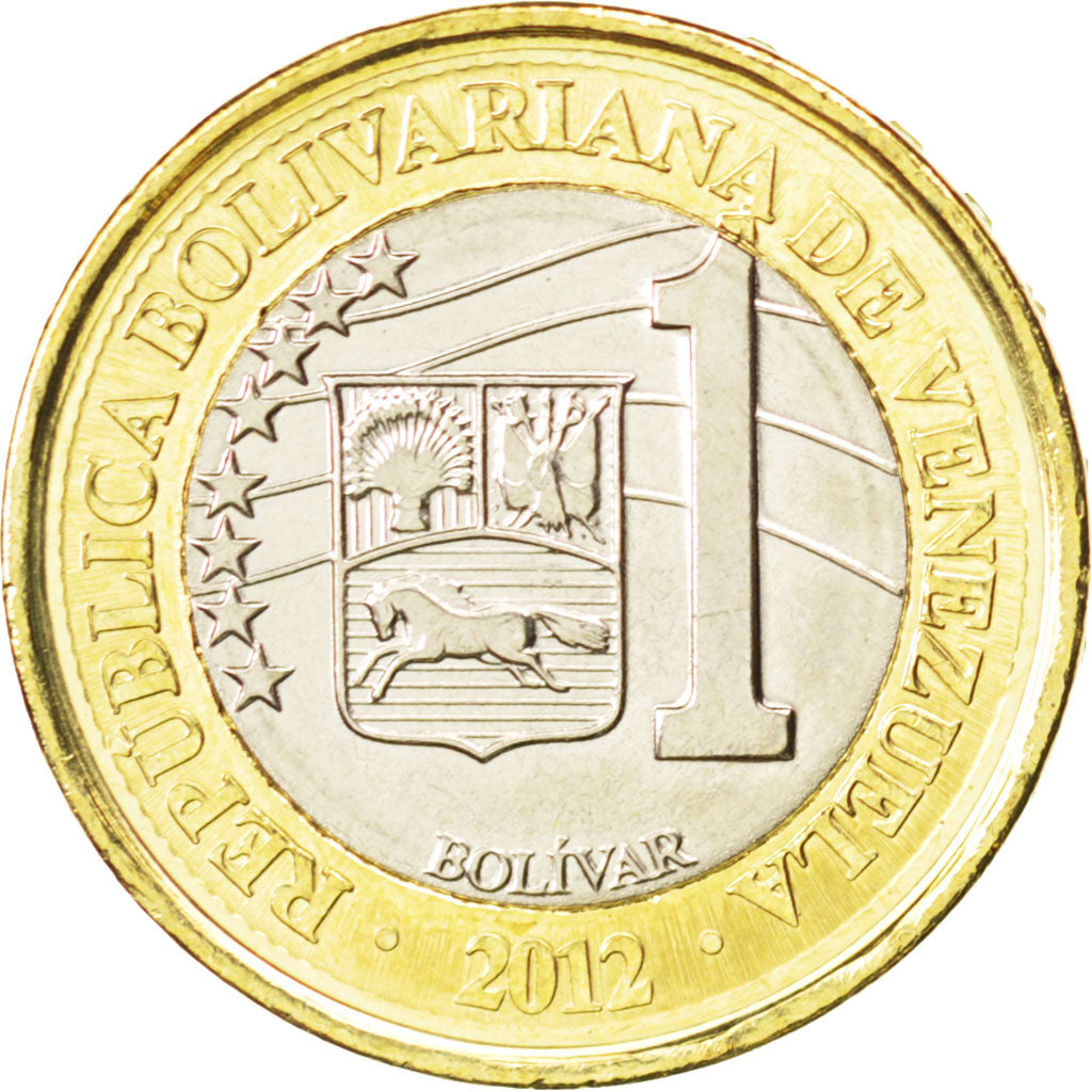 Venezuela, 1 Bolivar, 2012, KM #New, MS(63), Bimetallic, 8.04
