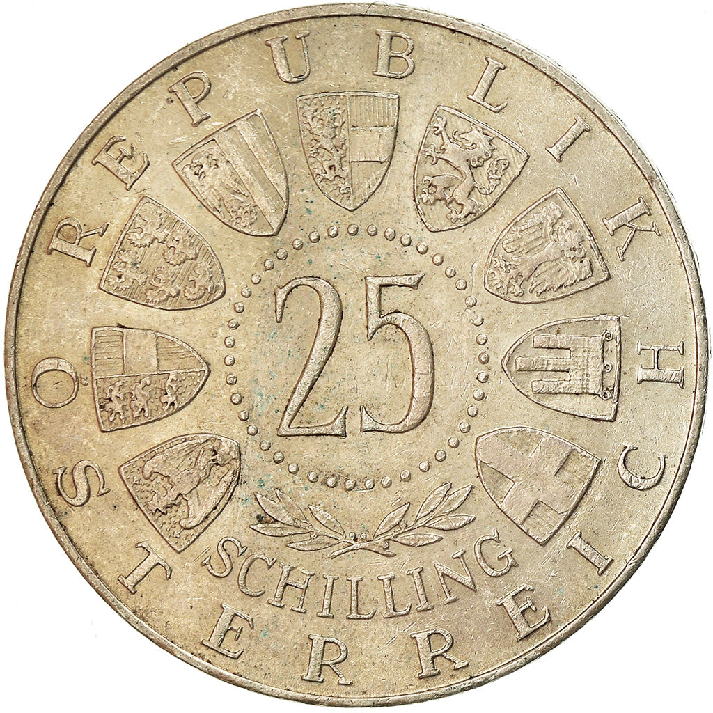 Coin, Austria, 25 Schilling, 1957, EF(40-45), Silver, KM:2883