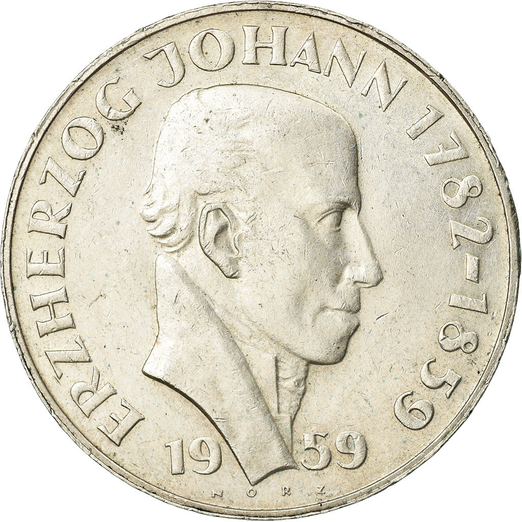 Coin, Austria, 25 Schilling, 1959, AU(50-53), Silver, KM:2887