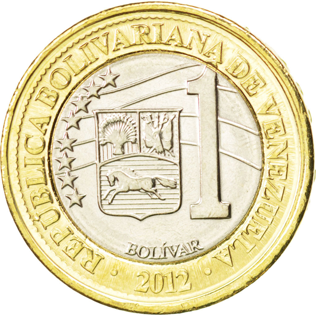 Venezuela, 1 Bolivar, 2012, KM #New, MS(63), Bimetallic, 8.07