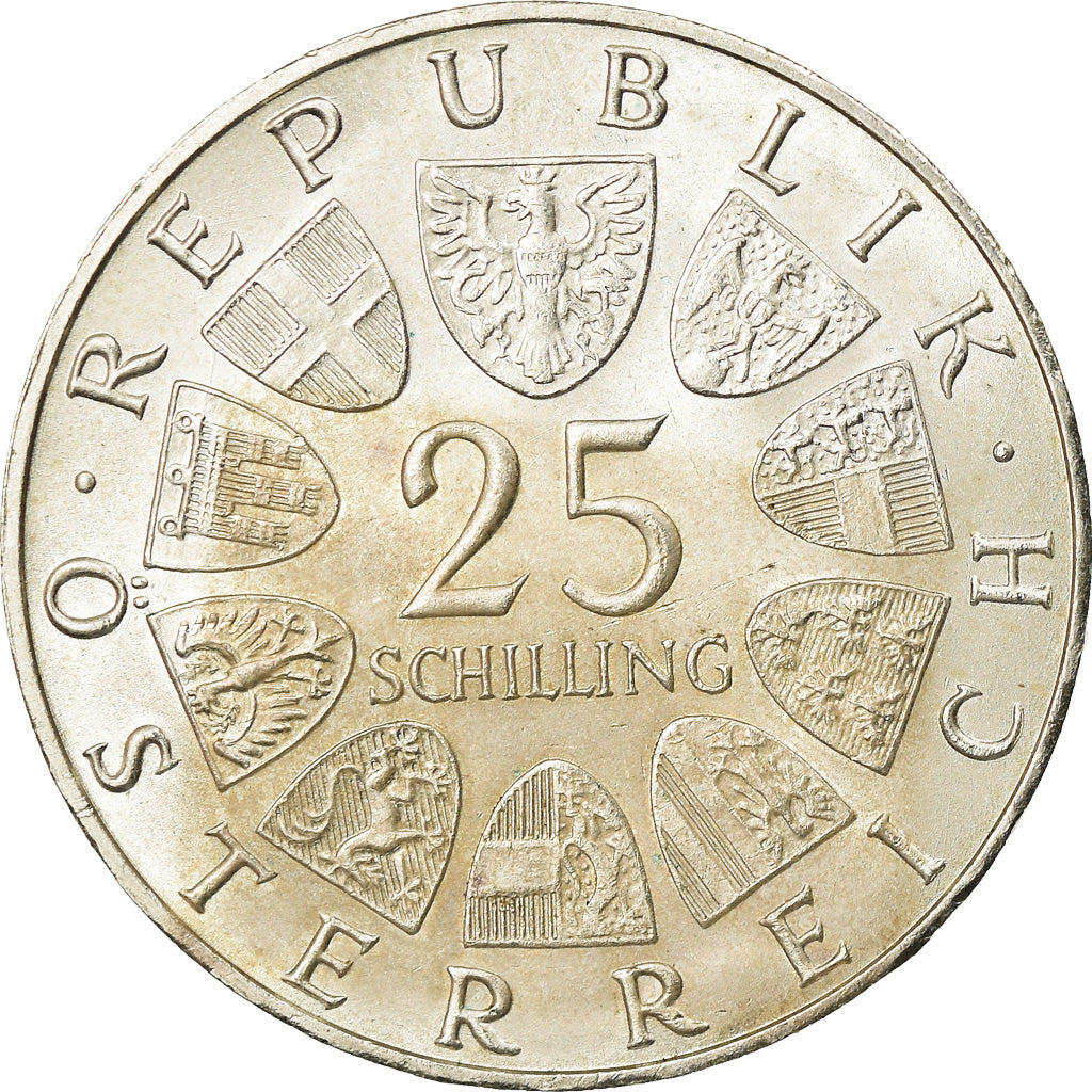 Coin, Austria, 25 Schilling, 1967, AU(50-53), Silver, KM:2901