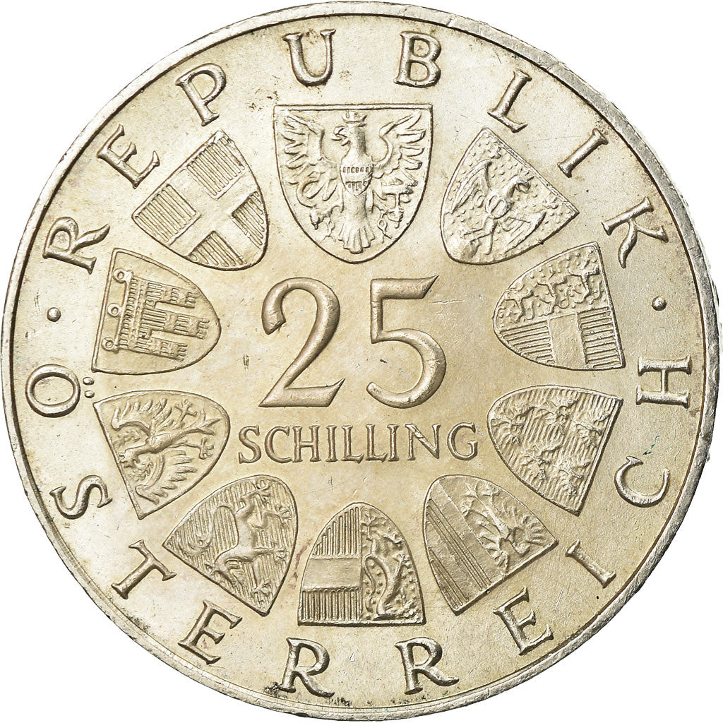 Coin, Austria, 25 Schilling, 1968, AU(55-58), Silver, KM:2903